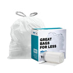 Plasticplace 2.6 Gallon / 10 L Drawstring Trash Bags, Compatible with simplehuman Code R, 100 Count, White, 16.5 x 18 in