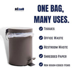 Plasticplace 7-10 Gallon High-Density Trash Bags, 100 Count, Clear, 24 x 24 in, 8 microns