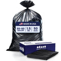 Plasticplace 55-60 Gallon Trash Bags, 50 Count, Black, 1.5 mil