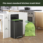 Simply Bio 13 Gallon / 49.21 L Drawstring Heavy-Duty Compostable Trash Bags, 30 Count, 1 mil
