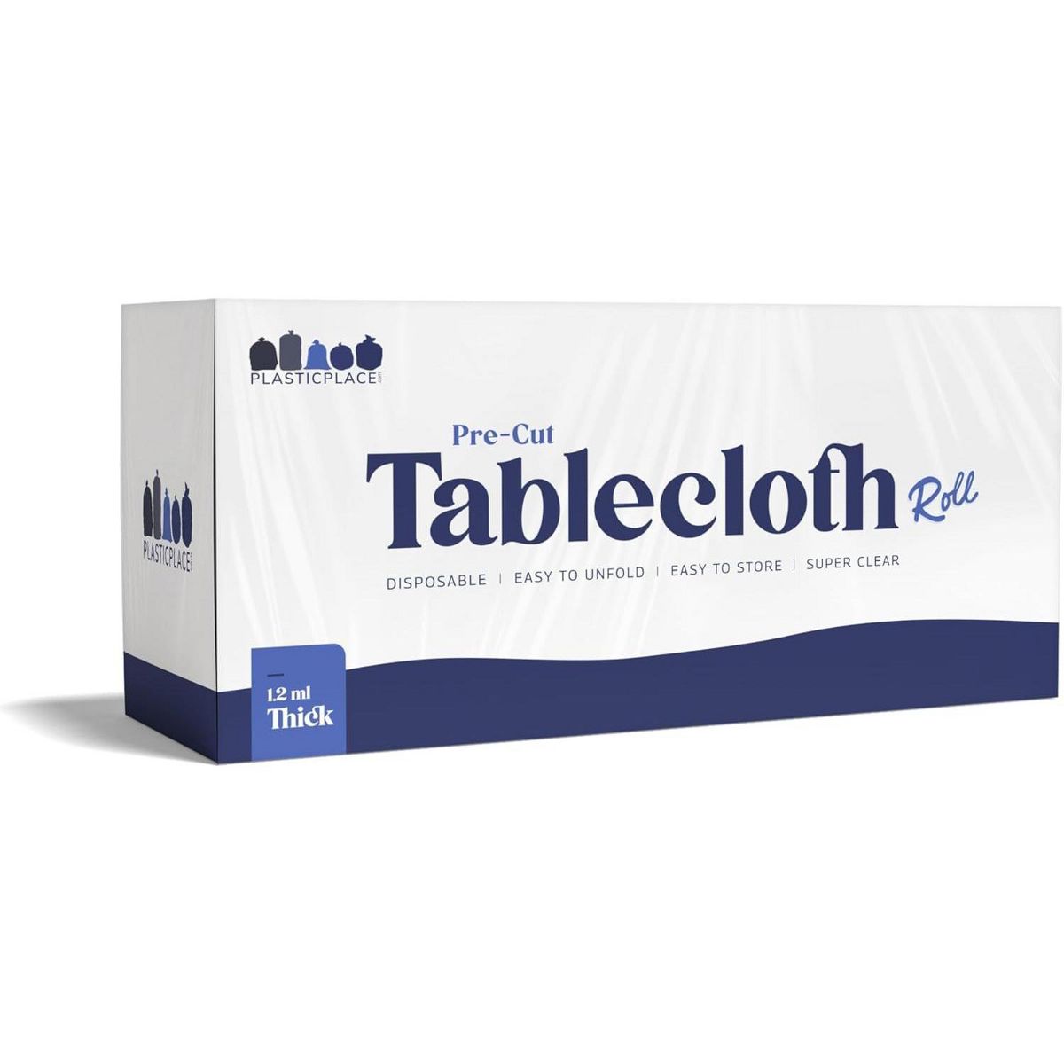 Plasticplace Precut Disposable Tablecloths, 13 covers, Clear, 66 x 108 in