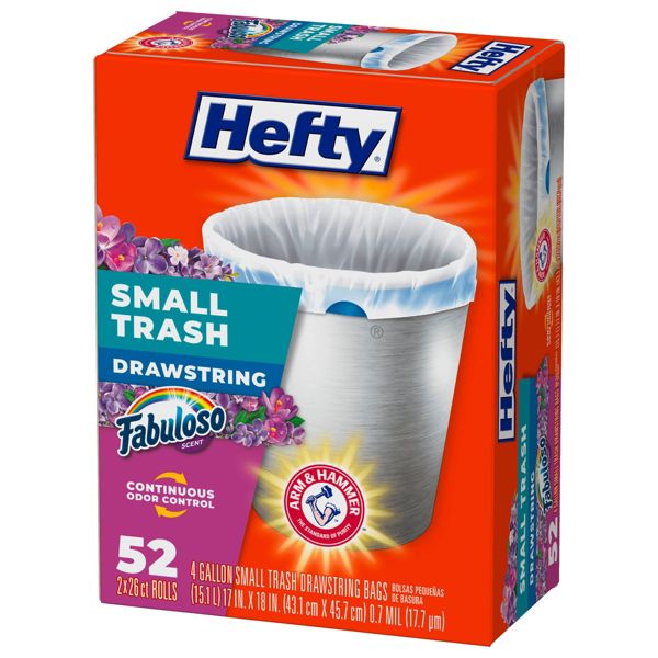 Hefty Fabuloso Small Trash Bags, 52 Count