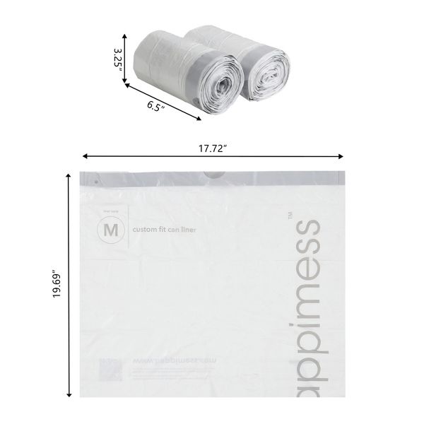 happimess 4 Gallon / 15 L Drawstring Trash Bags, 200 Count, per roll: 50 bags, Unscented, White