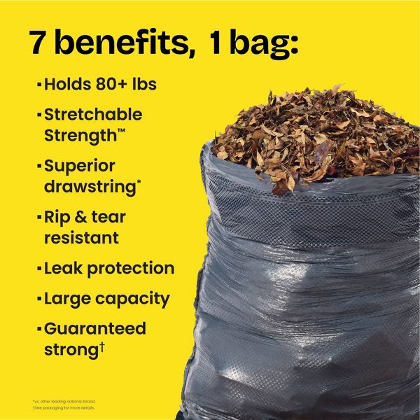 Glad 30 Gallon ForceFlex+ Drawstring Large Trash Bags, 68 Count, Black
