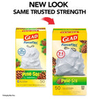 Glad 13 Gallon ForceFlex Drawstring Trash Bags, 50 Count, Pine