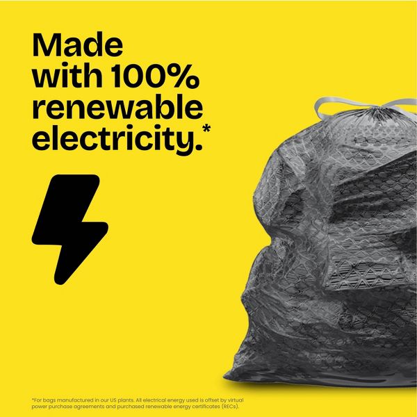 Glad 30 Gallon ForceFlex Drawstring Large Trash Bags, 34 Count, Black