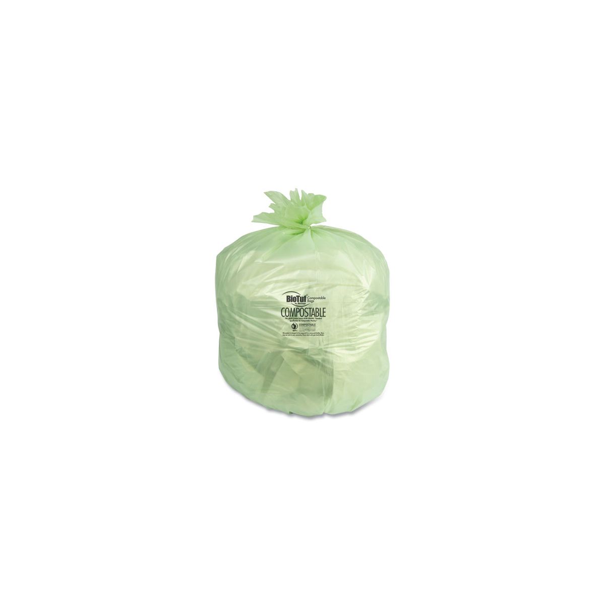 Heritage Biotuf 23-30 Gallon Compostable Trash Bags, per roll: 25 bags, per case: 5 rolls, Green, 28 x 45 in, 1 mil