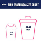 Plasticplace 12-16 Gallon Trash Bags, 250 Count, Pink, 24 x 31 in, 1.2 mil
