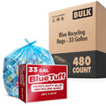 33 Gallon Heavy-Duty Recycling Bags, 480 Count, Blue