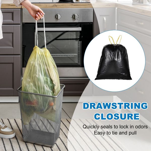 Unique Bargains Drawstring Bathroom Trash Bags, 80 Count, Unscented, Pink, Easy-Dispense