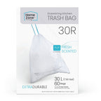 Home Zone Living 8 Gallon Drawstring Recycling Bags, Code 30R, 60 Count