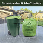 Simply Bio Compostable Flat-Top Trash Can Liners, 60 Count, Green, 1.57 mil