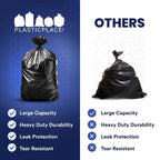 Plasticplace 55-60 Gallon Trash Bags, 50 Count, Black, 1.5 mil