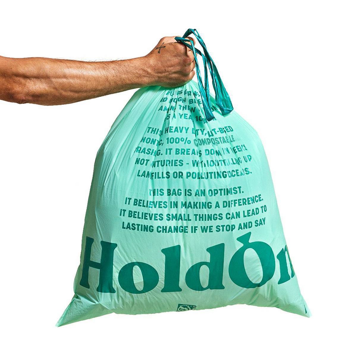HoldOn Bags 13 Gallon Compostable Trash Bags, 25 Count