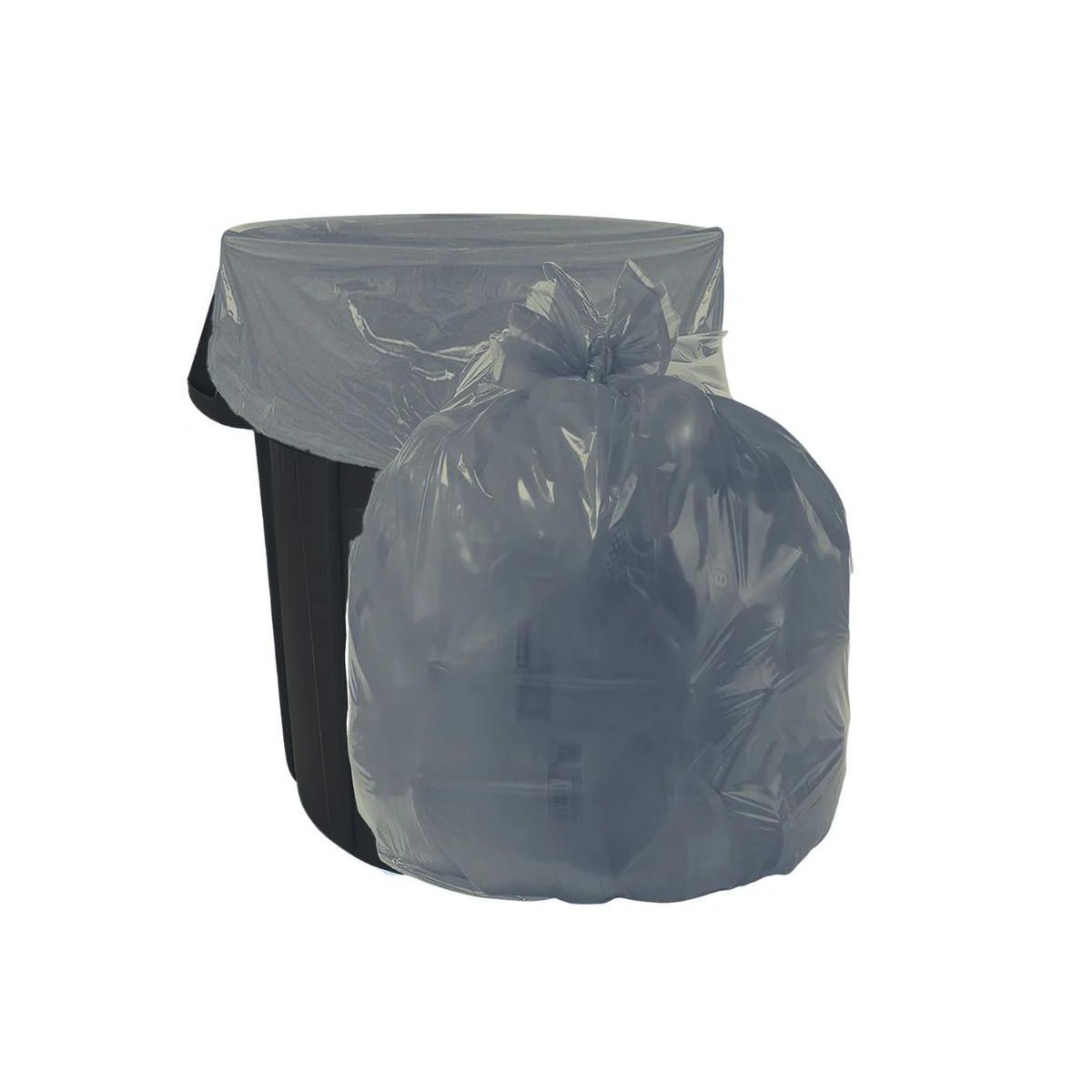 Plasticplace 33 Gallon Low-Density Trash Bags, 100 Count, Silver, 33 x 39 in, 1.5 mil