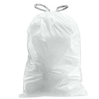 Plasticplace 13-16 Gallon Drawstring Trash Bags, Compatible with simplehuman Code P, 100 Count, White, 23.75 x 31.5 in