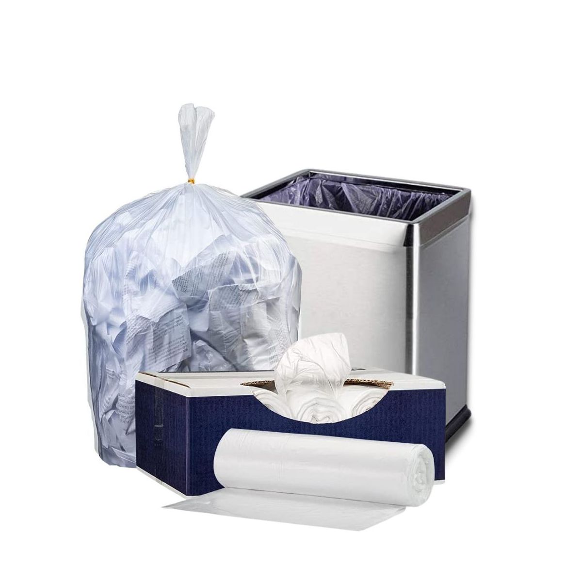 Plasticplace 4 Gallon High-Density Trash Bags, 2000 Count, Clear, 17 x 18 in, 6 microns