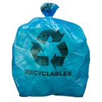Plasticplace 12-16 Gallon Recycling Bags, 250 Count, Blue