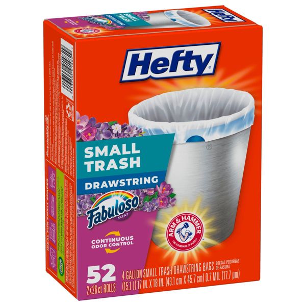 Hefty Fabuloso Small Trash Bags, 52 Count