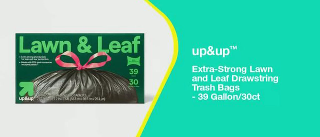 up&up 39 Gallon Drawstring Lawn and Leaf Bags, 30 Count