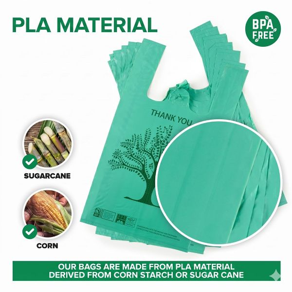 Shopping Bags with Handles, 200 Count
