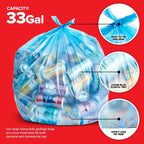 33 Gallon Heavy-Duty Recycling Bags, 480 Count, Blue