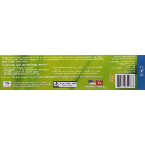 BioBag 33 Gallon Compostable Trash Bags, 10 Count