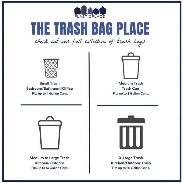 Plasticplace 12-16 Gallon Trash Bags, 250 Count, Clear, 24 x 31 in, 1.0 mil