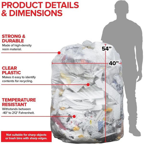 55-60 Gallon Multi-Purpose Trash Bags, 300 Count, Clear