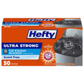 Hefty 13 Gallon Drawstring Tall Kitchen Trash Bags, 50 Count, Unscented