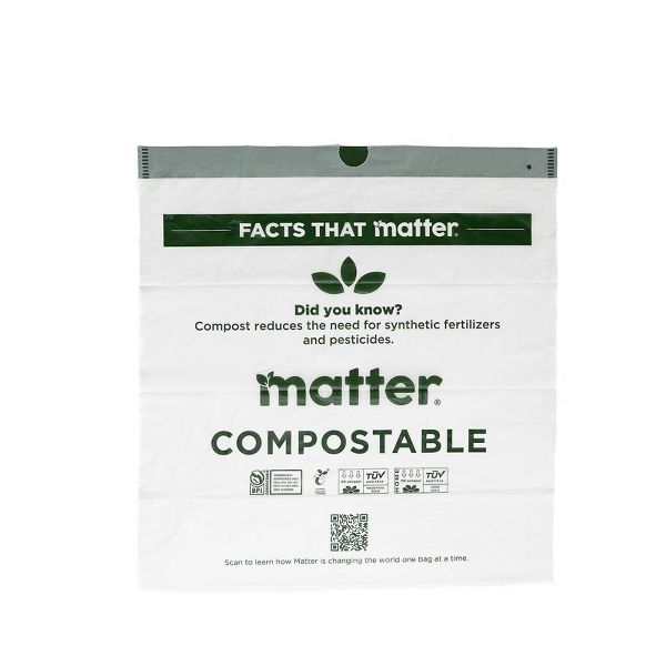 Matter 3 Gallon Compostable Trash Bags, 25 Count