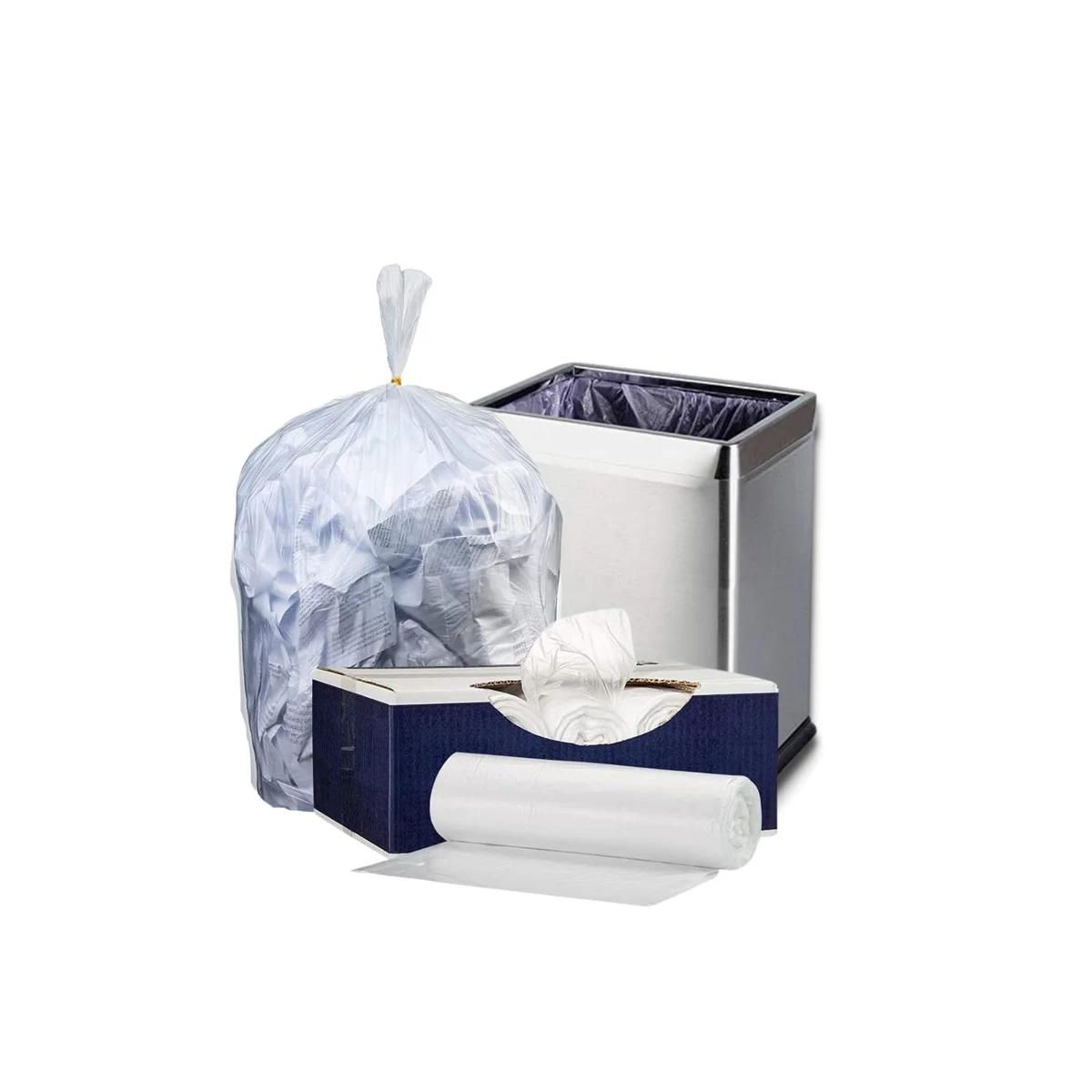 Plasticplace 12-16 Gallon High-Density Trash Bags, 1000 Count, Clear, 24 x 33 in, 8 microns
