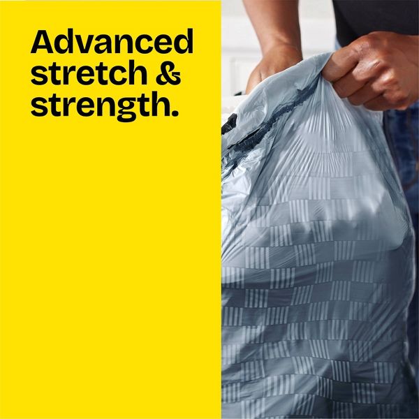 Glad 13 Gallon Drawstring Tall Kitchen Trash Bags, 50 Count, Fresh Clean, Gray, Febreze
