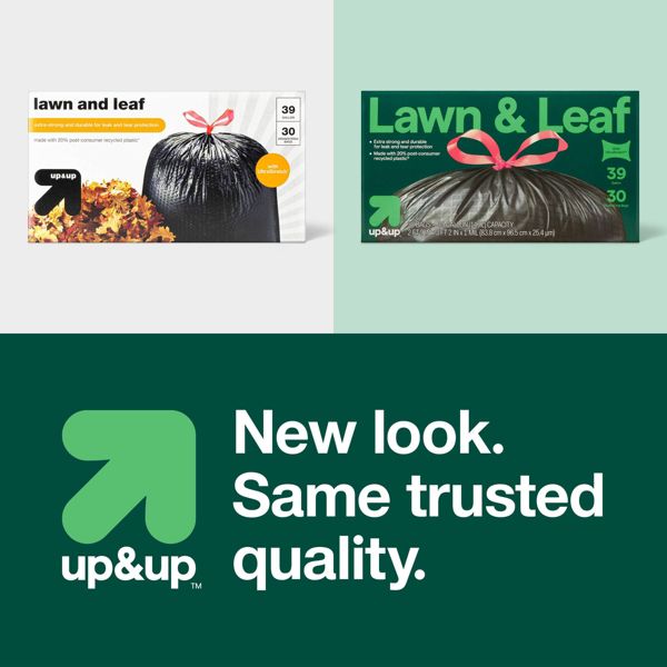 up&up 39 Gallon Drawstring Lawn and Leaf Bags, 30 Count