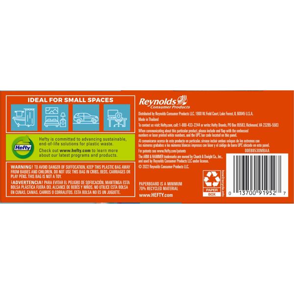 Hefty Small Trash Bags, 52 Count, Ocean Water