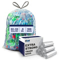 Plasticplace 32-33 Gallon Drawstring Trash Bags, 100 Count, Clear, 33 x 38 in, 0.9 mil