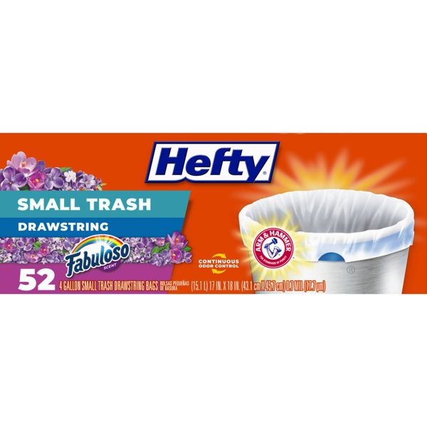 Hefty Fabuloso Small Trash Bags, 52 Count