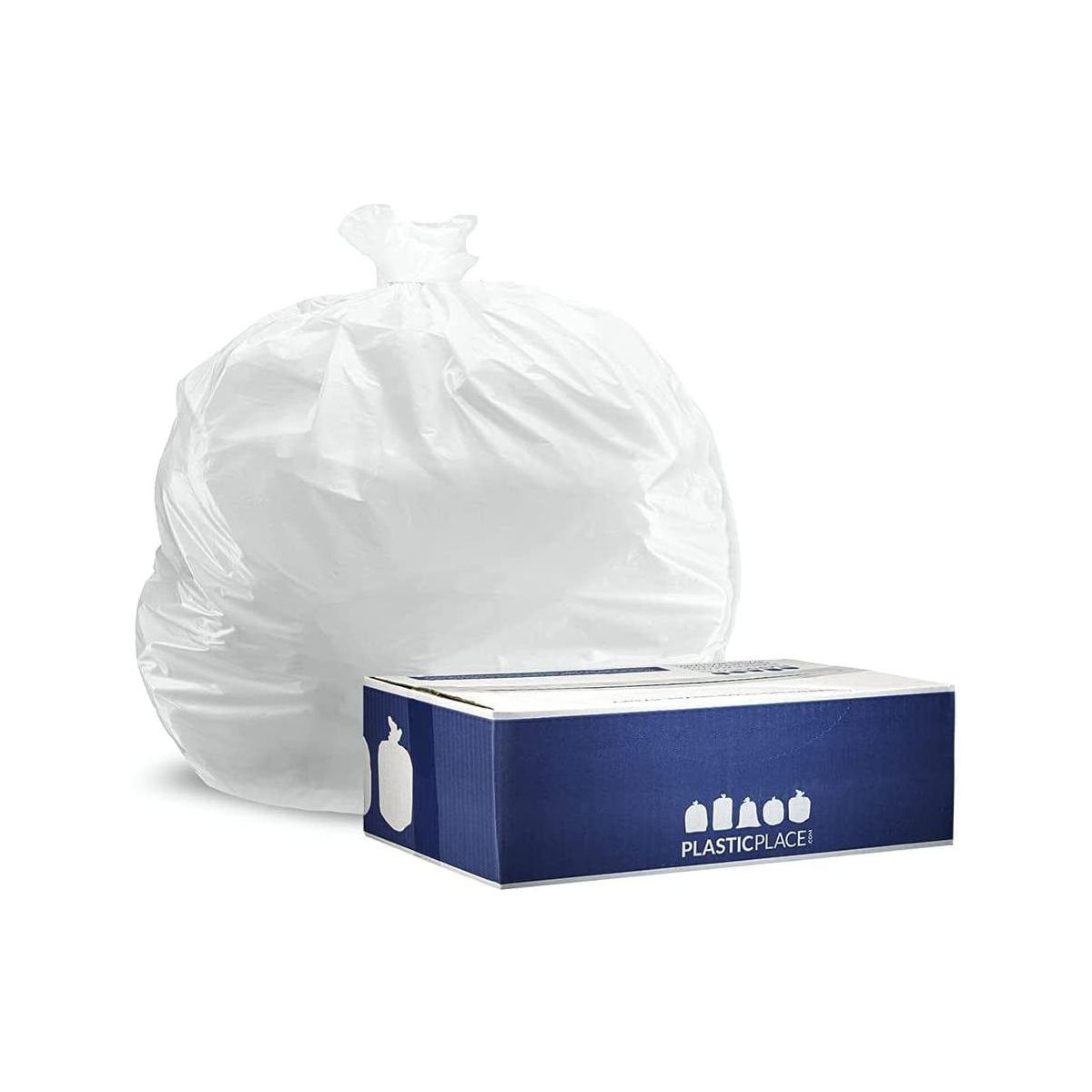Plasticplace 4 Gallon Low-Density Trash Bags, 250 Count, White, 17 x 18 in, 0.5 mil