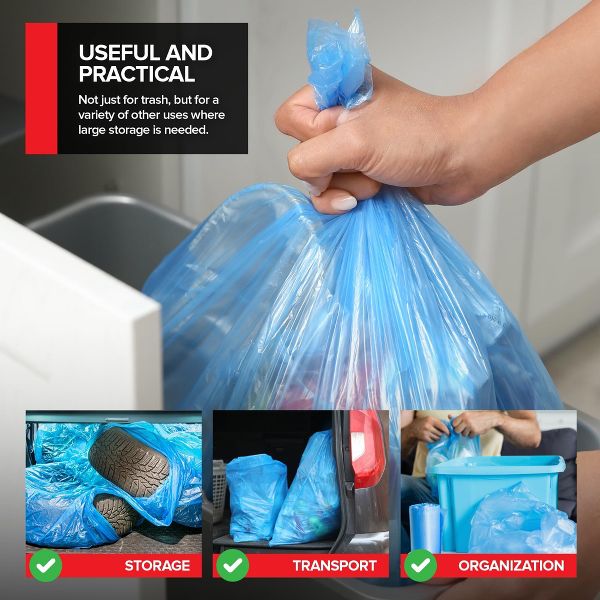 33 Gallon Heavy-Duty Recycling Bags, 120 Count, Blue
