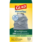 Glad ForceFlex Drawstring Trash Bags, 50 Count