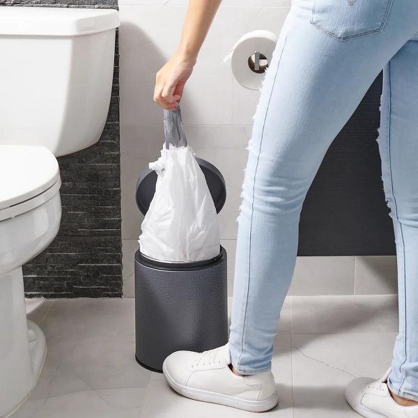 Plasticplace 2.6 Gallon / 10 L Drawstring Trash Bags, Compatible with simplehuman Code R, 100 Count, White, 16.5 x 18 in