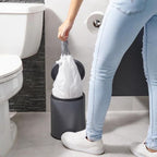 Plasticplace 2.6 Gallon / 10 L Drawstring Trash Bags, Compatible with simplehuman Code R, 100 Count, White, 16.5 x 18 in