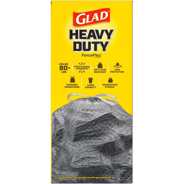 Glad 30 Gallon ForceFlex Drawstring Trash Bags, Mountain Air, 0.9 mil
