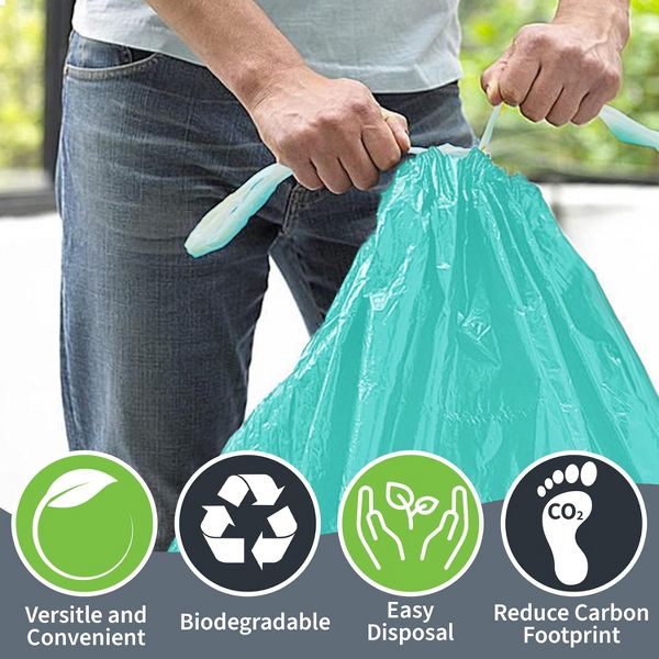 Sterline 2.6-4 Gallon Drawstring Trash Bags, Compatible with simplehuman Code R, 50 Count