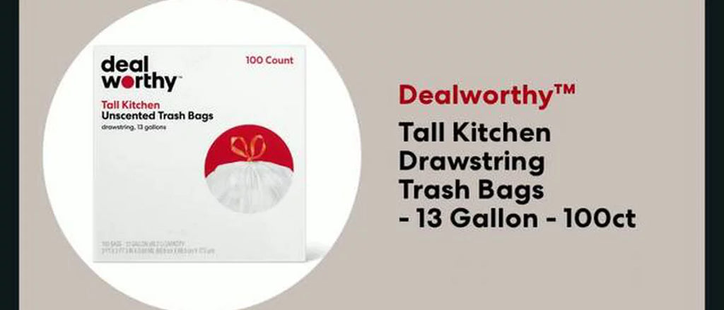 Dealworthy 13 Gallon Drawstring Tall Kitchen Trash Bags, 100 Count