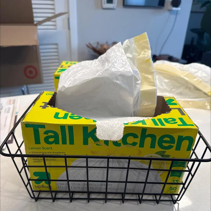 up&up 13 Gallon Drawstring Tall Kitchen Trash Bags, 25 Count, Lemon