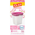 Glad 8 Gallon Drawstring Trash Bags, 26 Count, Cherry Blossom