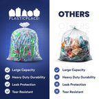 Plasticplace 55-60 Gallon Trash Bags, 50 Count, Clear, 38 x 58 in, 1.5 mil