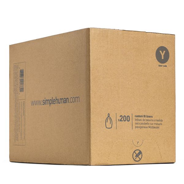 simplehuman 115 L Drawstring Tall Kitchen Trash Bags, Code Y, 200 Count