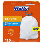 13 Gallon Drawstring Heavy-Duty Tall Kitchen Trash Bags, 120 Count
